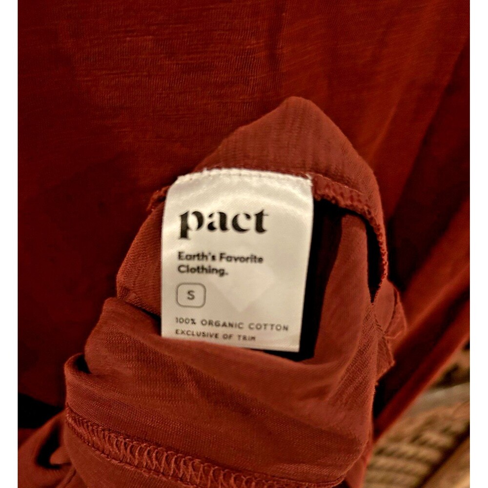 PACT Men's Organic Softspun Essential Pocket Crew Tee 2 Pack S Rust Carbon Slub - Picture 7 of 10